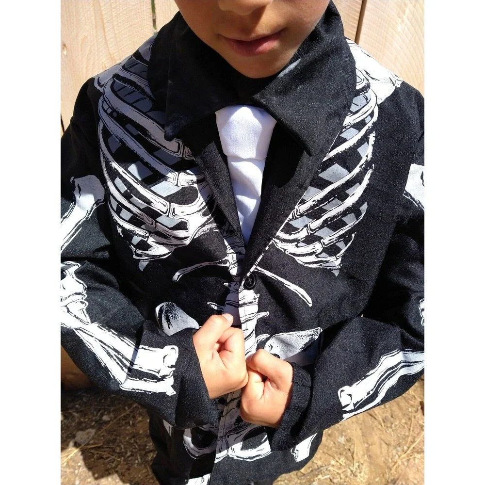 Bone Daddy Day Of The Dead Skeleton Child Men's Halloween Costume L